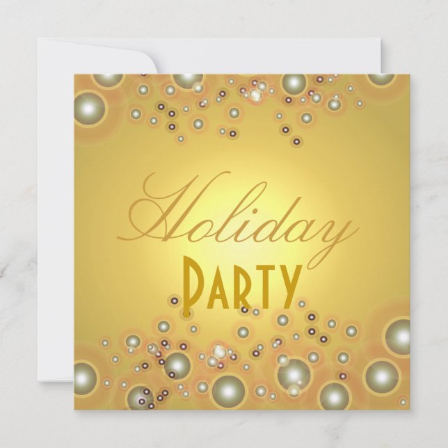 Holiday Party invitations, champagne bubbles Invitation (Front)