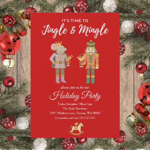 Holiday Party Jingle and Mingle Nutcracker Invitation