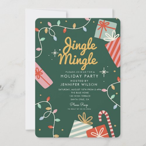 Holiday Party Jingle Mingle Christmas Light Candy Invitation