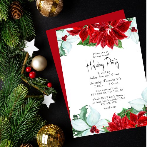 Holiday Party Modern Corporate Christmas Party Invitation