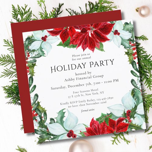 Holiday Party Modern Corporate Christmas Party Invitation