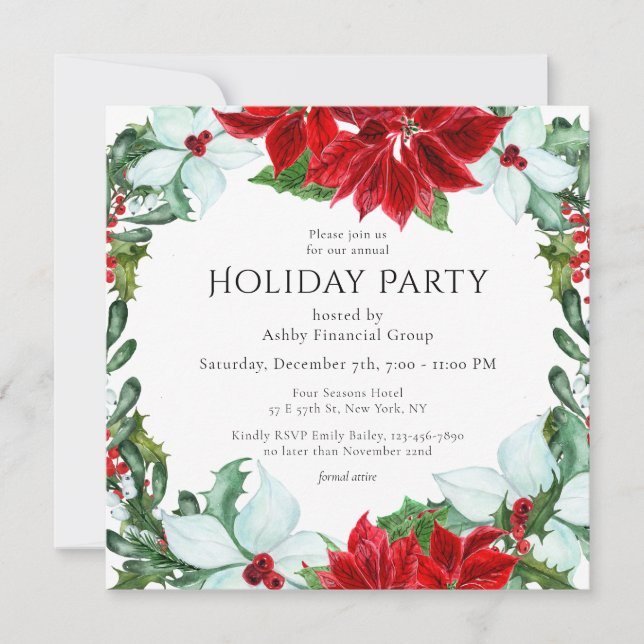 Holiday Party Modern Corporate Christmas Party Invitation (Front)