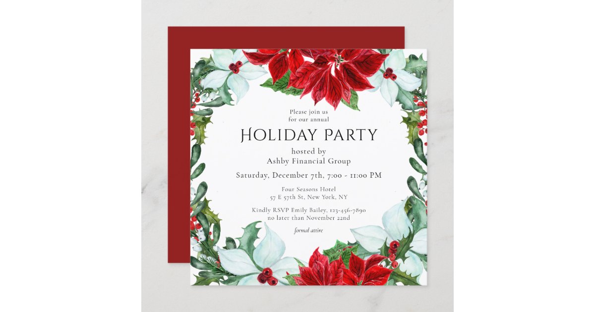 Holiday Party Modern Corporate Christmas Party Invitation | Zazzle.com