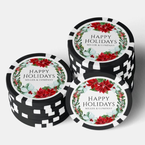 Holiday Party Modern Corporate Christmas Poker Chips