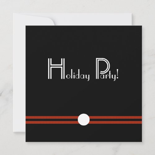 Holiday Party Retro Invite in Black and White