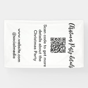 Holiday party Scan QR code details website social Banner