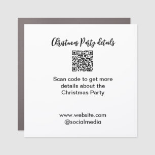 Holiday party Scan QR code details website social Car Magnet