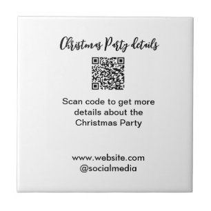Holiday party Scan QR code details website social Ceramic Tile