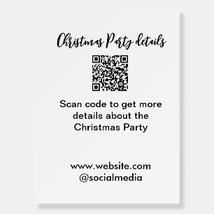 Holiday party Scan QR code details website social  Foam Board