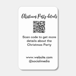 Holiday party Scan QR code details website social Matchboxes