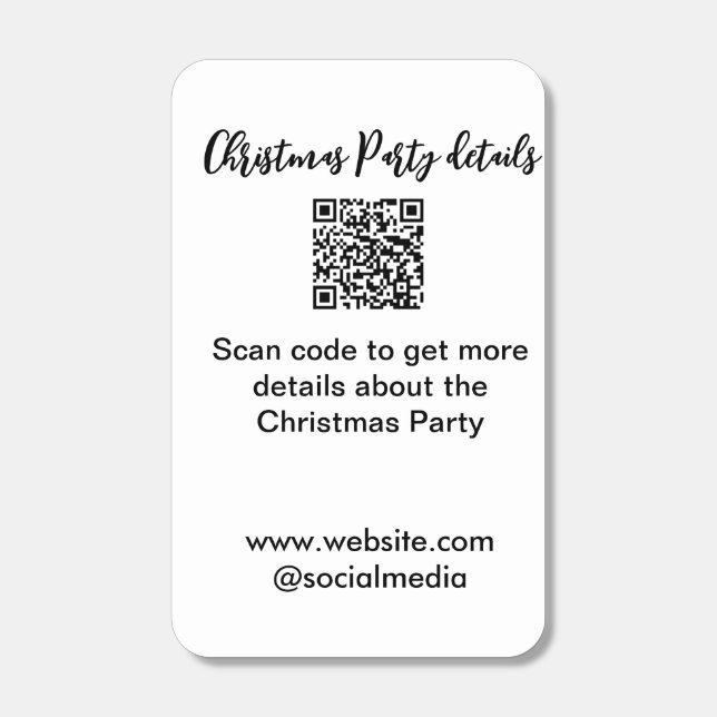 Holiday party Scan QR code details website social  Matchboxes (Front)