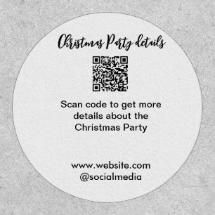 Holiday party Scan QR code details website social Patch
