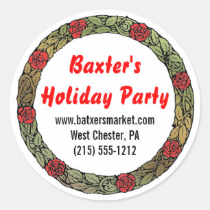 Holiday Party Snack Mix Customized Classic Round Sticker