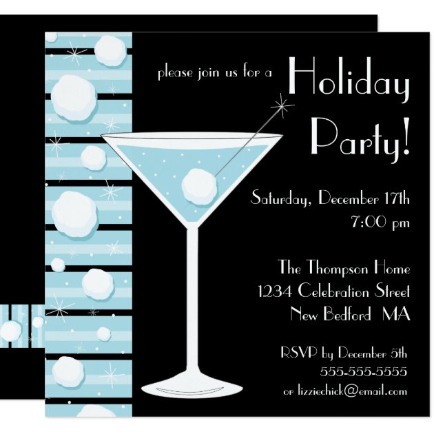 Holiday Party Snowball Cocktail Invitation