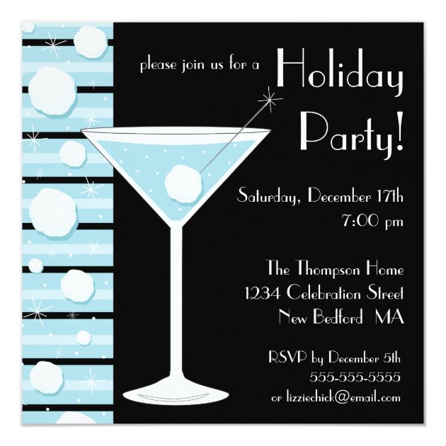 Holiday Party Snowball Cocktail Invitation