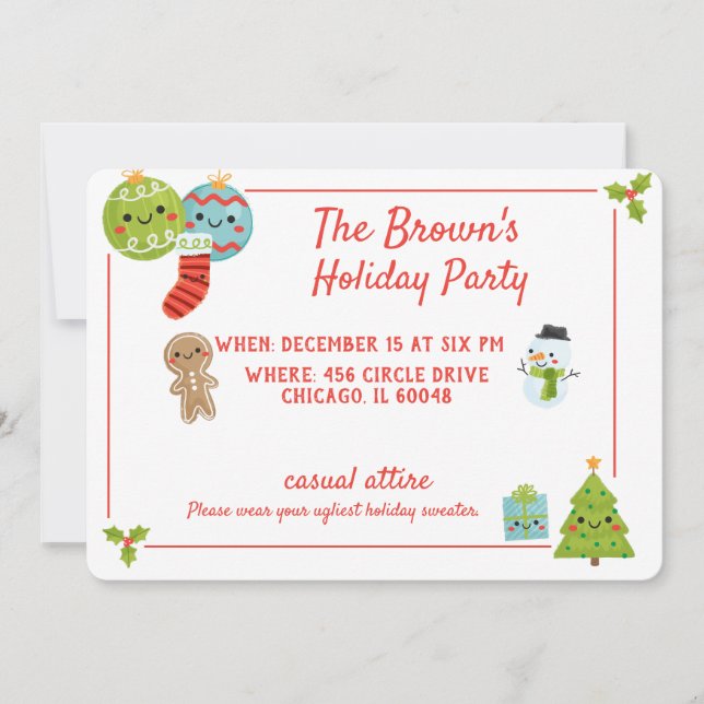 Holiday Party Thank You Card (Front)