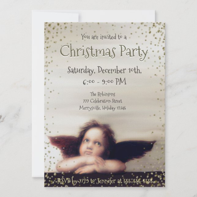 Holiday Party w/ Angel Invitation (Front)