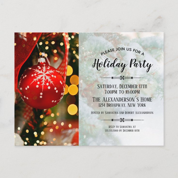 Holiday party white winter wonderland Invitation | Zazzle