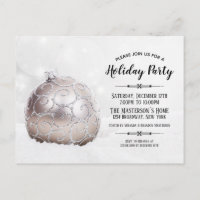 Holiday party white winter wonderland invitation