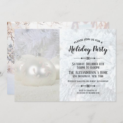 Holiday party white winter wonderland Invitation