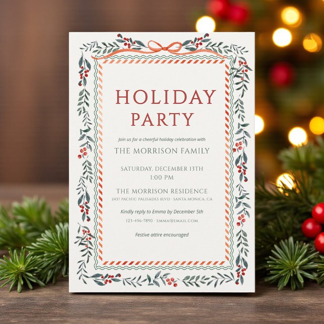 Holiday Party Winter Festive Botanical Holiday Invitation (Creator Uploaded)