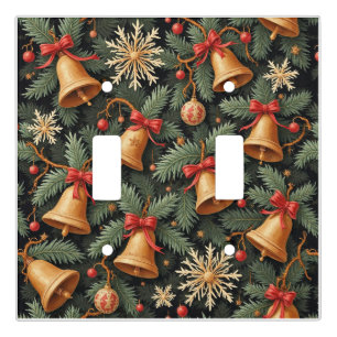 Holiday pattern, Christmas Bells with Snowflakes, Light Switch Cover