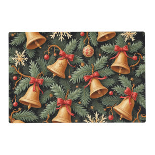Holiday pattern, Christmas Bells with Snowflakes, Placemat