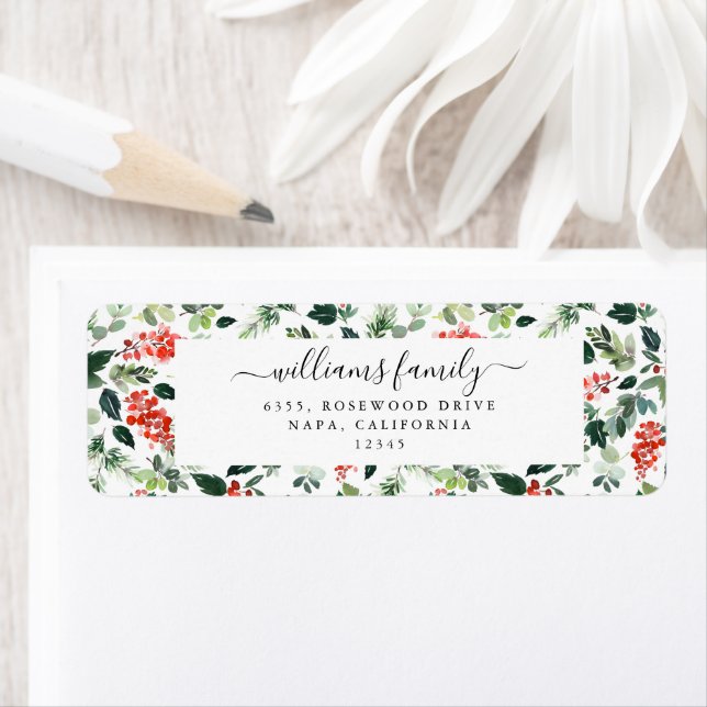 Holiday Pattern Script Custom Return Address Label (Insitu)