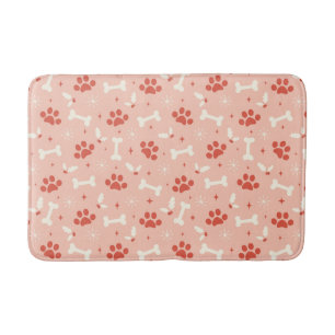Holiday Paws & Bones Christmas Pattern Bath Mat