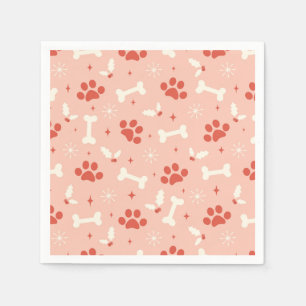 Holiday Paws & Bones Christmas Pattern Napkins