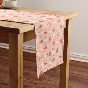 Holiday Paws & Bones Christmas Pattern Short Table Runner