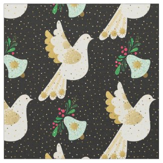 Holiday Peace Dove Pattern Fabric