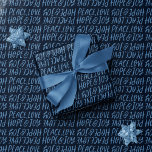 Holiday peace love hope joy navy blue Christmas Wrapping Paper<br><div class="desc">A perfect message for the holiday season - peace, love, hope and joy. This simple but stylish holiday wrapping paper features words in an light blue handwritten font on a navy blue background. The classic shades of this Christmas gift wrap are perfect for a variety of holiday styles and the...</div>