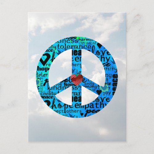 Holiday Peace Sign Postcard
