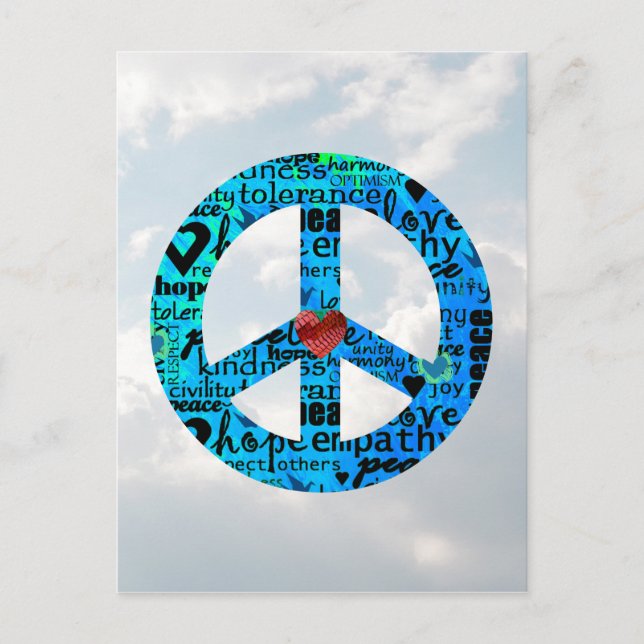 Holiday Peace Sign Postcard (Front)