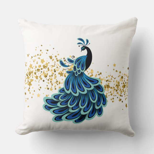 Holiday Peacock Pillow (Front)