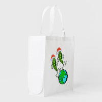 Holiday Peas on Earth Grocery Bag