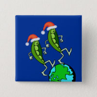 Holiday Peas on Earth Pinback Button