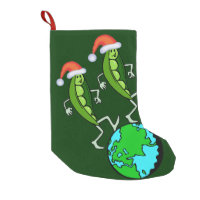 Holiday Peas on Earth Small Christmas Stocking