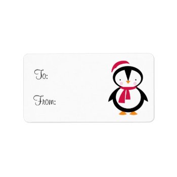 Holiday Penguin Gift Tag by BellaMommyDesigns at Zazzle