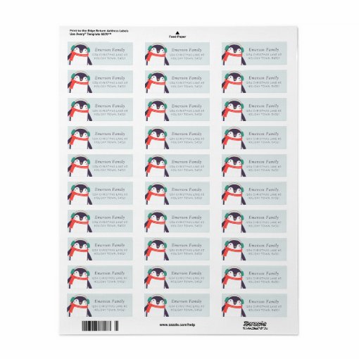 Holiday Penguin Label | Zazzle