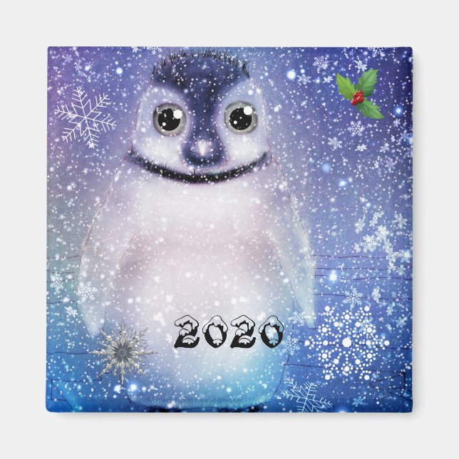 Holiday Penguin Magnet (Front)