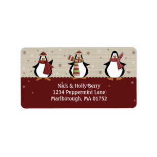Holiday Penguins Address Label
