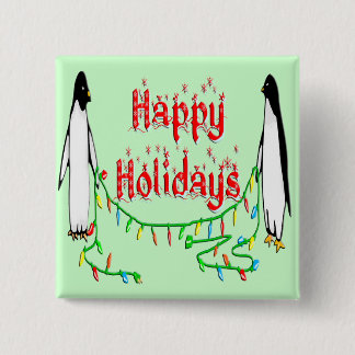 Holiday Penguins Button