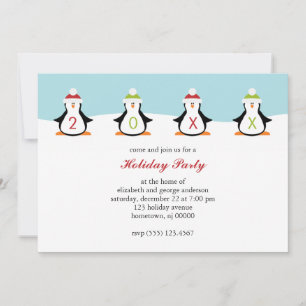 Holiday Penguins Invitations