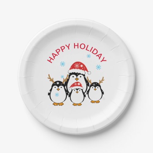 Holiday Penguins  Paper Plates