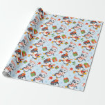 Holiday Penguins Wrapping Paper<br><div class="desc">An Adorable Pastel Blue Wrapping Paper With Playful Holiday Penguin's For Any Gift Giving Winter Holiday</div>