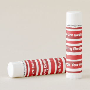 Holiday peppermint stripes lip balm