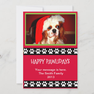Holiday Personalizable Photo Card - Happy Pawliday