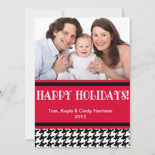 Holiday Personalizable Photo Card _ Houndstooth